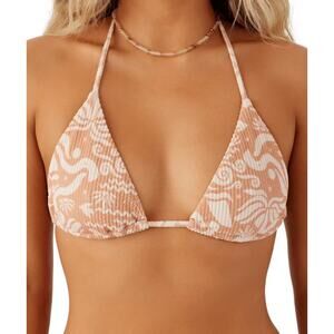 O'Neill Juniors' Roam Slow Venice Triangle Bikini Top, Toasted Nut, Small NWT